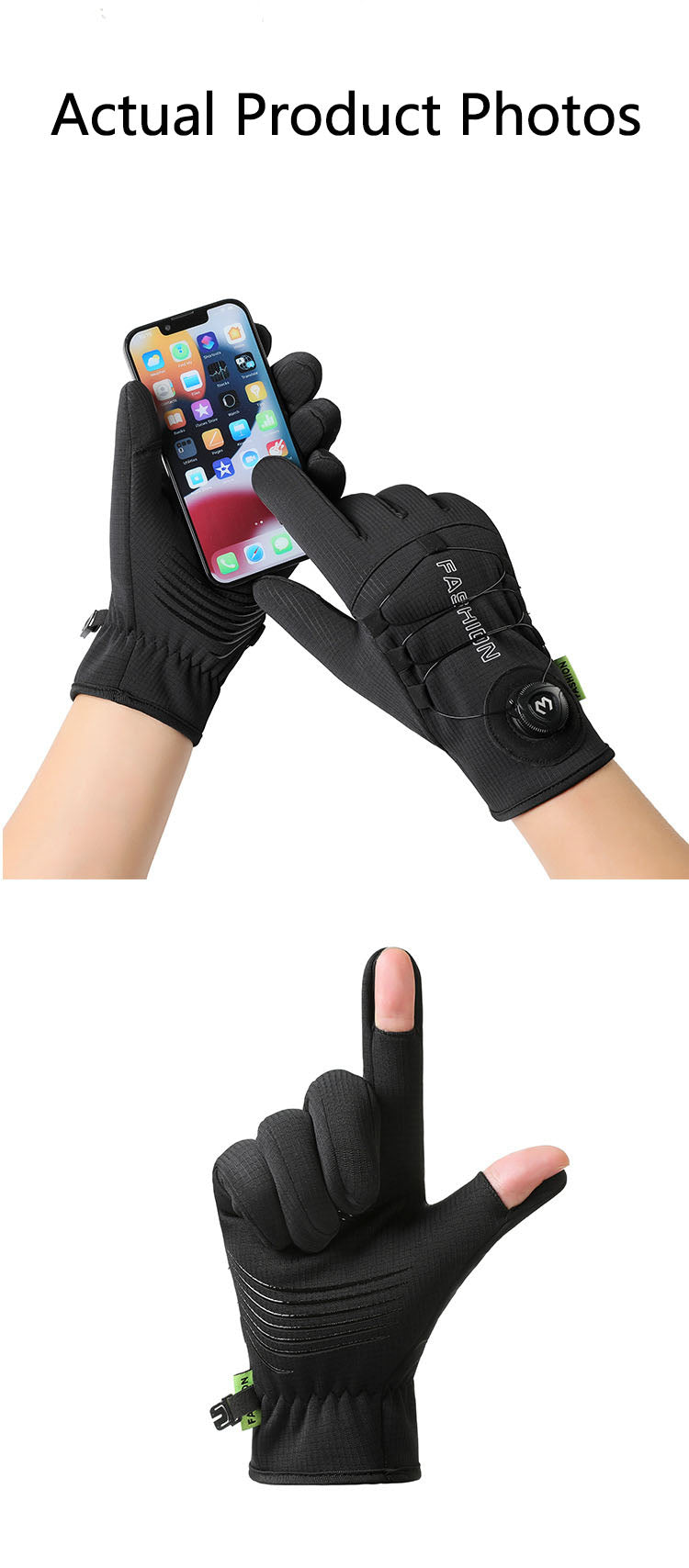 Men's Winter Cycling Gloves - Waterproof, Warm, Fleece-Lined, Touchscreen-Compatible, Windproof for Motorcycle, Fitness  Outdoor Activities