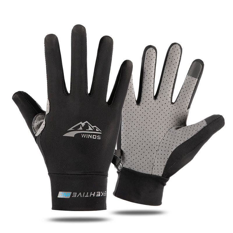Ice Silk Gloves for Men and Women - Summer Style, Breathable, Quick-Drying, Thin, Suitable for Outdoor Cycling, Driving, Anti-Slip, Sun Protection, Fishing and Sports, Two-Finger Design