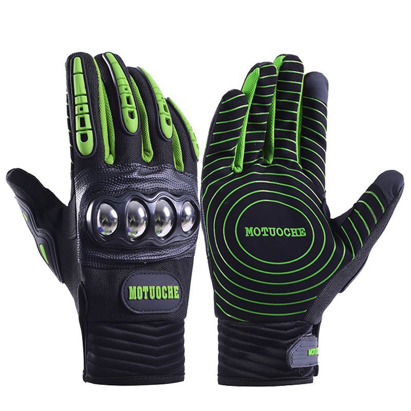 Motorcycle gloves for men riding off-road racing, anti fall and anti slip hard shell with plush thin design, warm touch screen