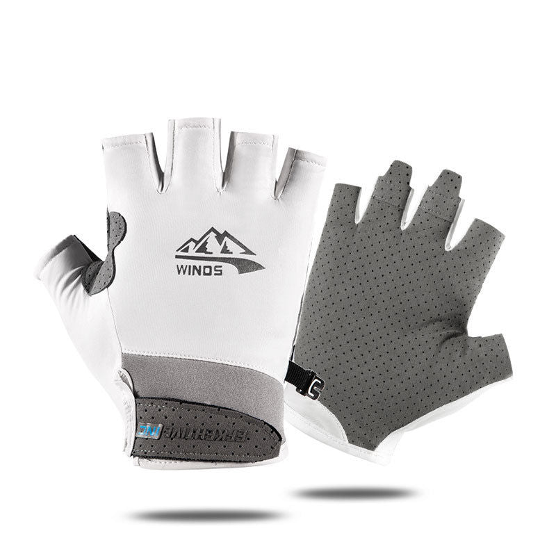 Ice Silk Gloves for Men and Women - Summer Style, Breathable, Quick-Drying, Thin, Suitable for Outdoor Cycling, Driving, Anti-Slip, Sun Protection, Fishing and Sports, Two-Finger Design