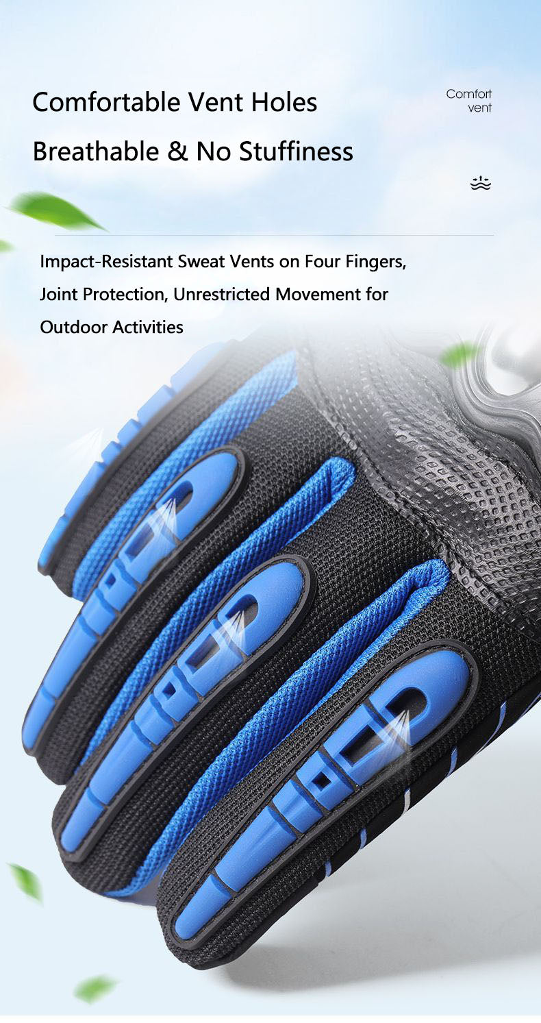 Motorcycle gloves for men riding off-road racing, anti fall and anti slip hard shell with plush thin design, warm touch screen