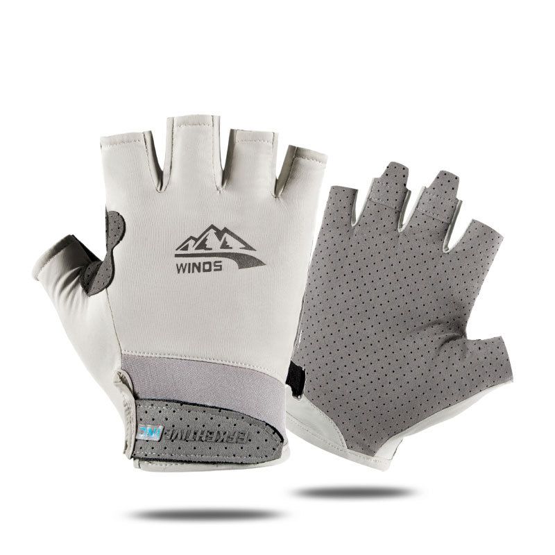 Ice Silk Gloves for Men and Women - Summer Style, Breathable, Quick-Drying, Thin, Suitable for Outdoor Cycling, Driving, Anti-Slip, Sun Protection, Fishing and Sports, Two-Finger Design