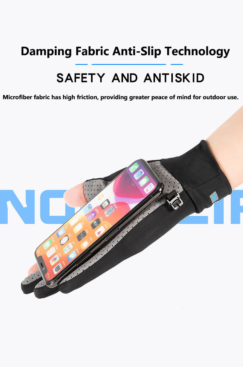 Ice Silk Gloves for Men and Women - Summer Style, Breathable, Quick-Drying, Thin, Suitable for Outdoor Cycling, Driving, Anti-Slip, Sun Protection, Fishing and Sports, Two-Finger Design
