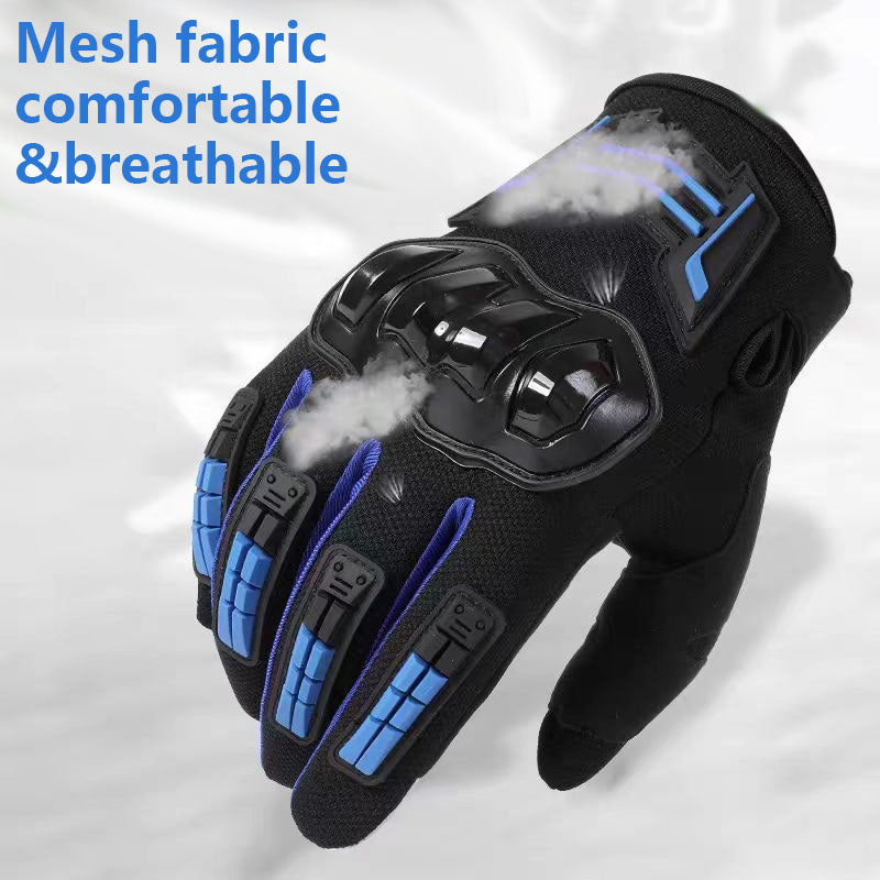 Riding gloves, outdoor sports training, hiking, breathable motorcycle protection, full finger anti-skid touch screen, wear-resistant and shock-absorbing