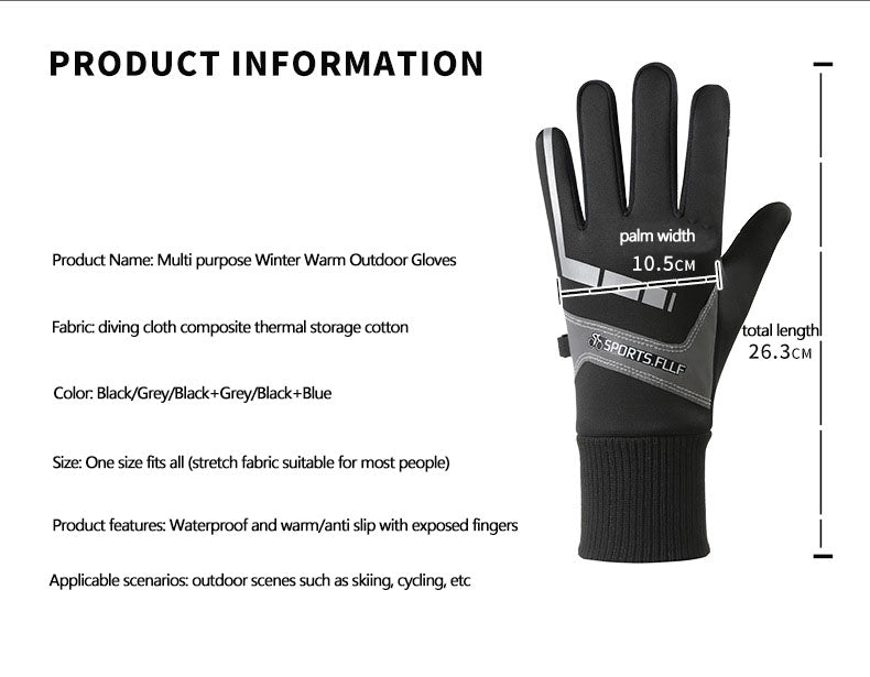 Riding gloves for bicycles, motorcycles, and long fingers, suitable for both men and women in spring, autumn, and winter, with anti slip touch screens