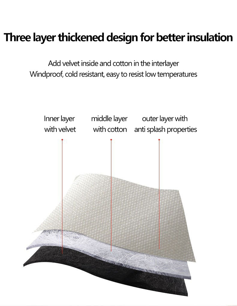 Ski gloves for couples cycling in autumn and winter, warm and touch screen sports, cold proof, and thick cotton gloves with fleece added