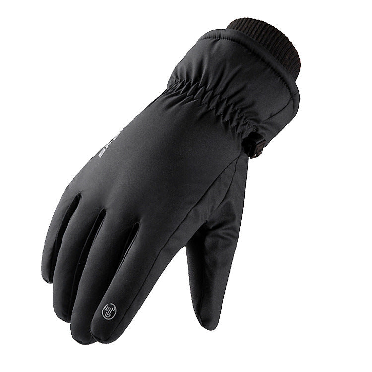 Autumn and winter warm gloves for men and women, touch screen, outdoor cycling, anti slip, windproof, waterproof, and cold proof, with thickened velvet riding gloves