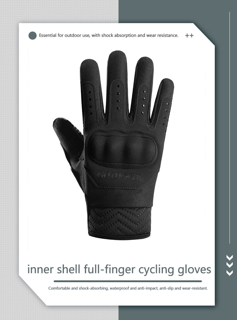 Cycling gloves, men's autumn and winter motorcycle gloves, anti slip off-road riding gloves, touch screen gloves, full finger racing gloves
