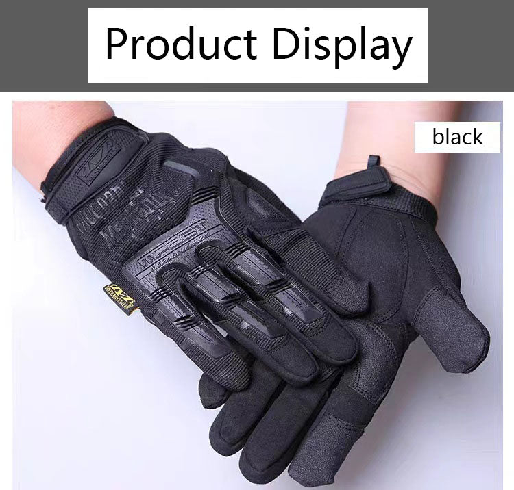 Tactical long finger gloves, outdoor cycling sports gloves, fitness gloves suitable for touch screen use, military fans, special forces, anti-slip gloves