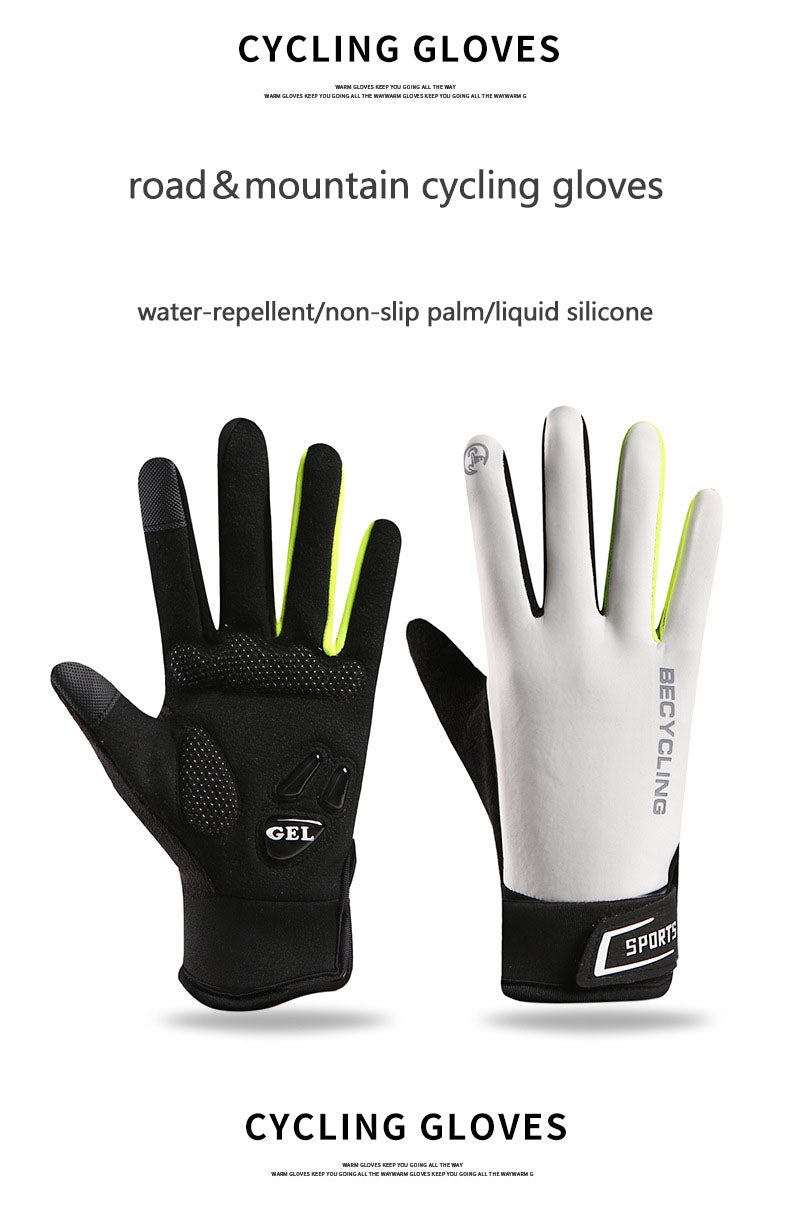 Cycling gloves, men's autumn and winter motorcycle gloves, anti slip off-road riding gloves, touch screen gloves, full finger racing gloves