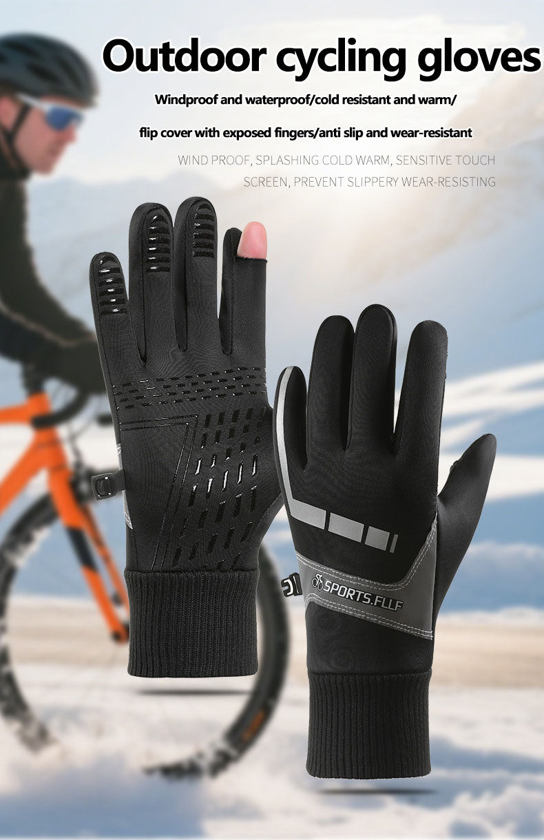 Riding gloves for bicycles, motorcycles, and long fingers, suitable for both men and women in spring, autumn, and winter, with anti slip touch screens