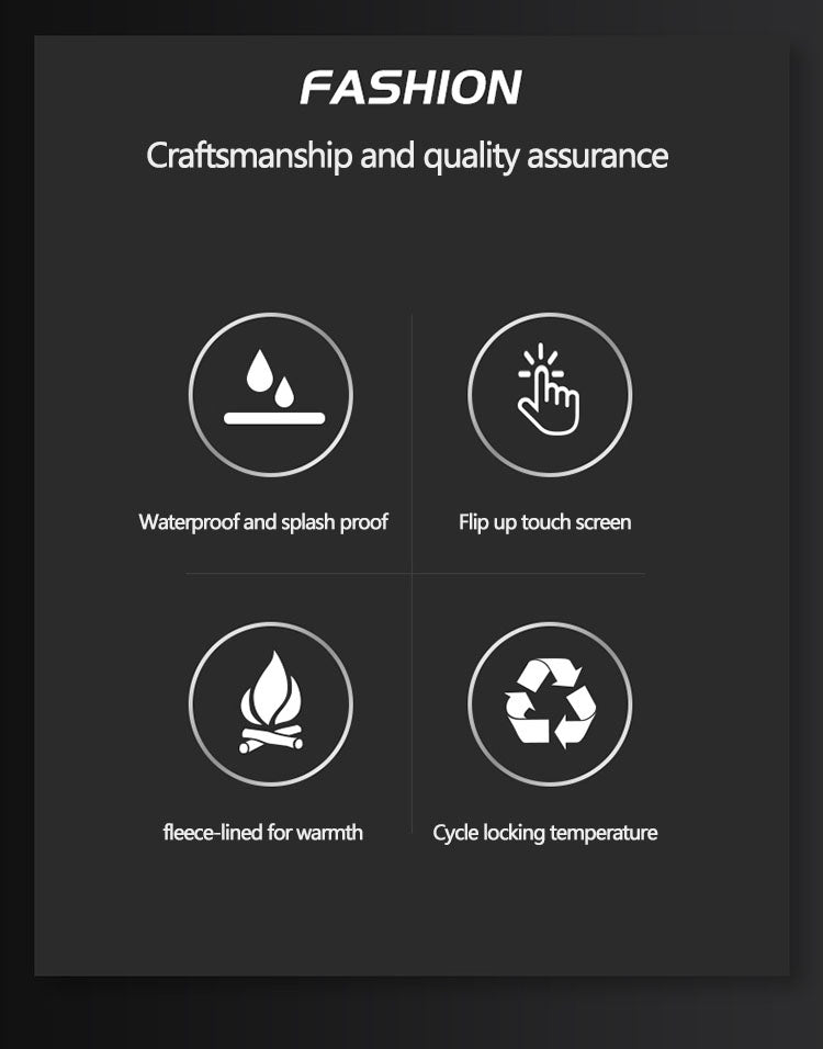 PU men's velvet warm outdoor gloves touch screen gloves windproof and waterproof gloves