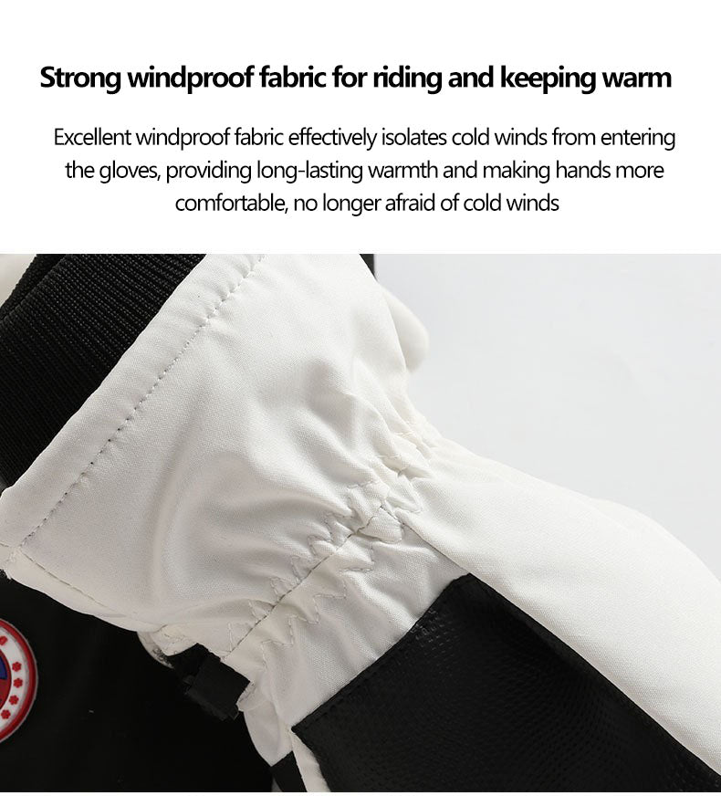 Ski gloves for couples cycling in autumn and winter, warm and touch screen sports, cold proof, and thick cotton gloves with fleece added