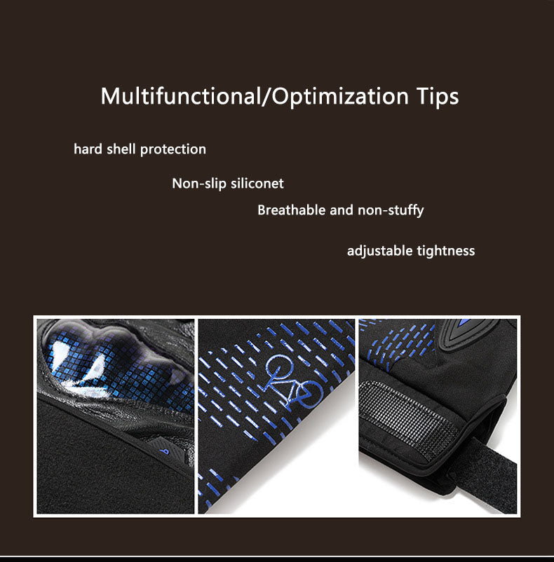 Motorcycle gloves for men riding off-road racing, anti fall and anti slip hard shell with plush thin design, warm touch screen