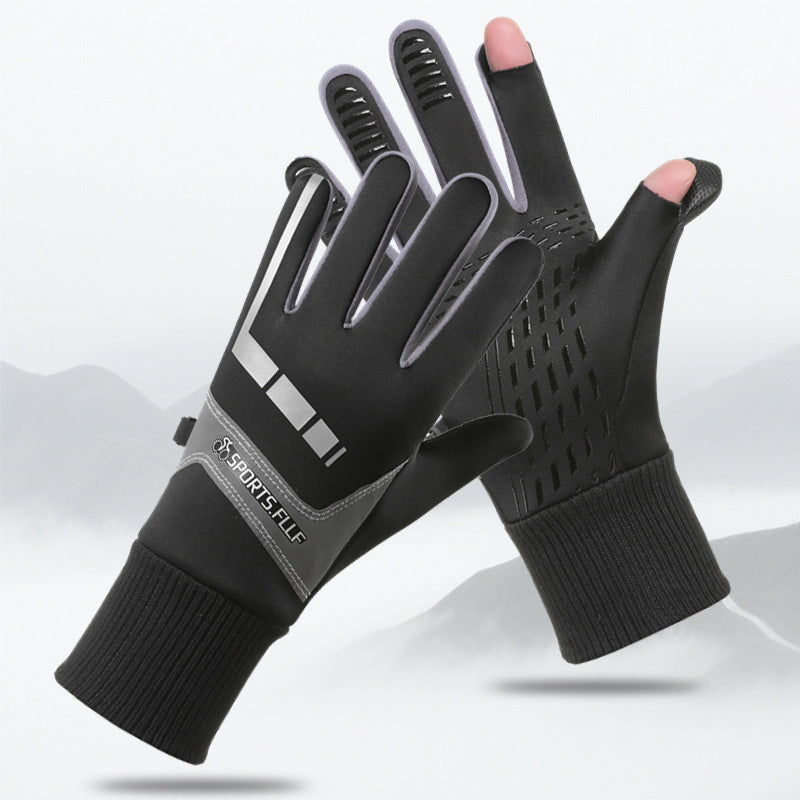 Riding gloves for bicycles, motorcycles, and long fingers, suitable for both men and women in spring, autumn, and winter, with anti slip touch screens