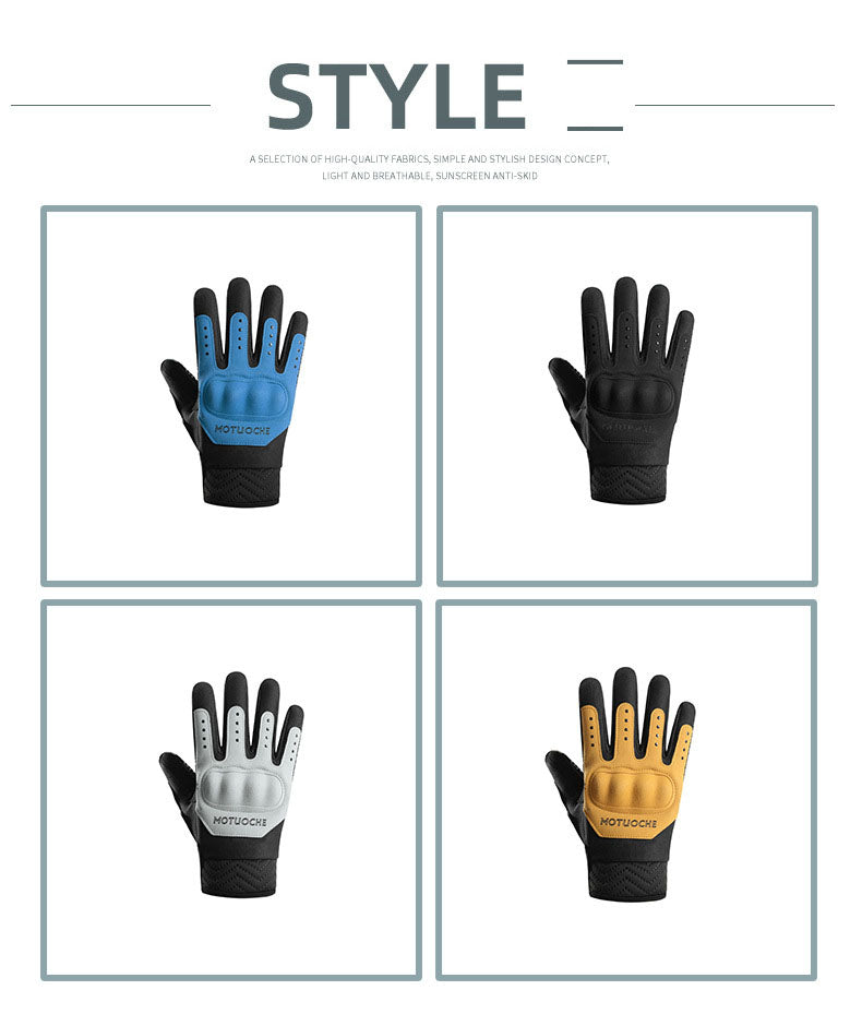 Cycling gloves, men's autumn and winter motorcycle gloves, anti slip off-road riding gloves, touch screen gloves, full finger racing gloves