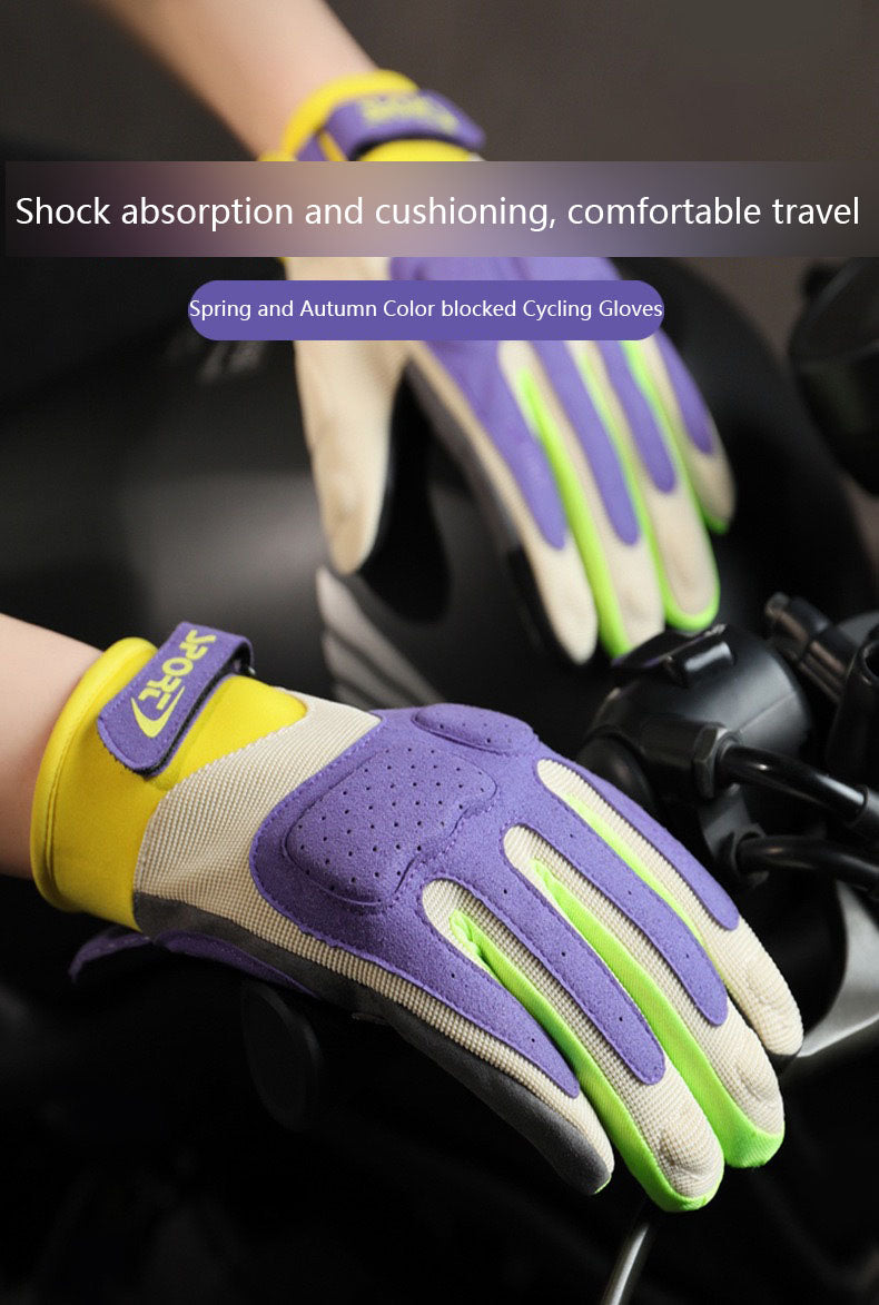 Riding macaron motorcycle gloves, summer men's sun protection, female knight's contrasting color, thin anti slip and wear-resistant motorcycle gloves