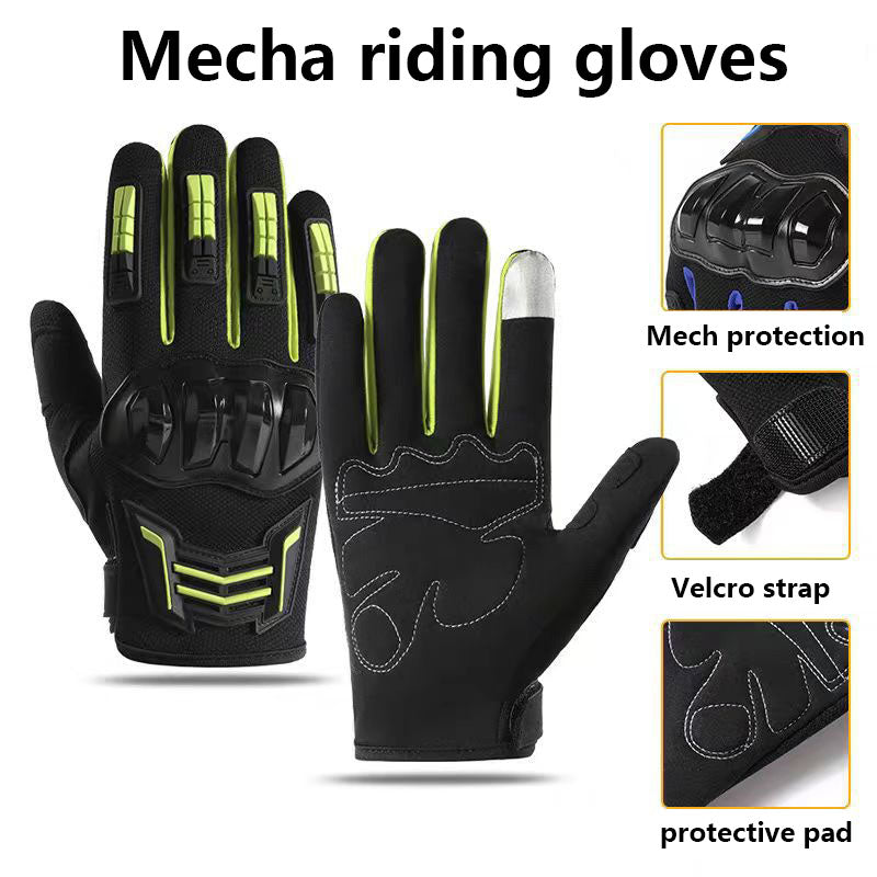 Riding gloves, outdoor sports training, hiking, breathable motorcycle protection, full finger anti-skid touch screen, wear-resistant and shock-absorbing