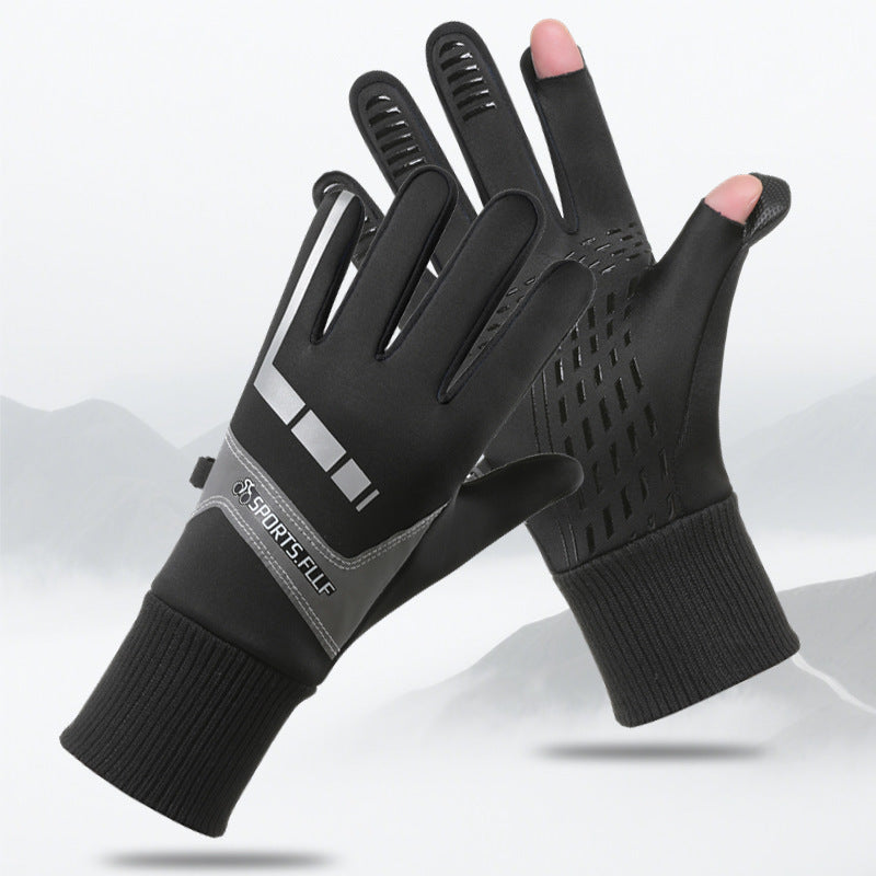 Riding gloves for bicycles, motorcycles, and long fingers, suitable for both men and women in spring, autumn, and winter, with anti slip touch screens