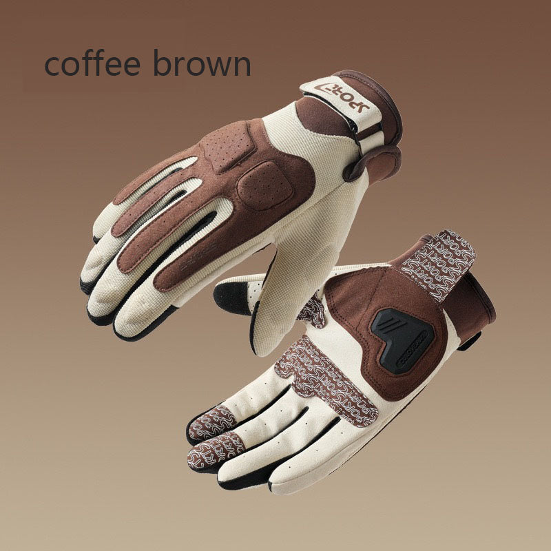 Riding macaron motorcycle gloves, summer men's sun protection, female knight's contrasting color, thin anti slip and wear-resistant motorcycle gloves
