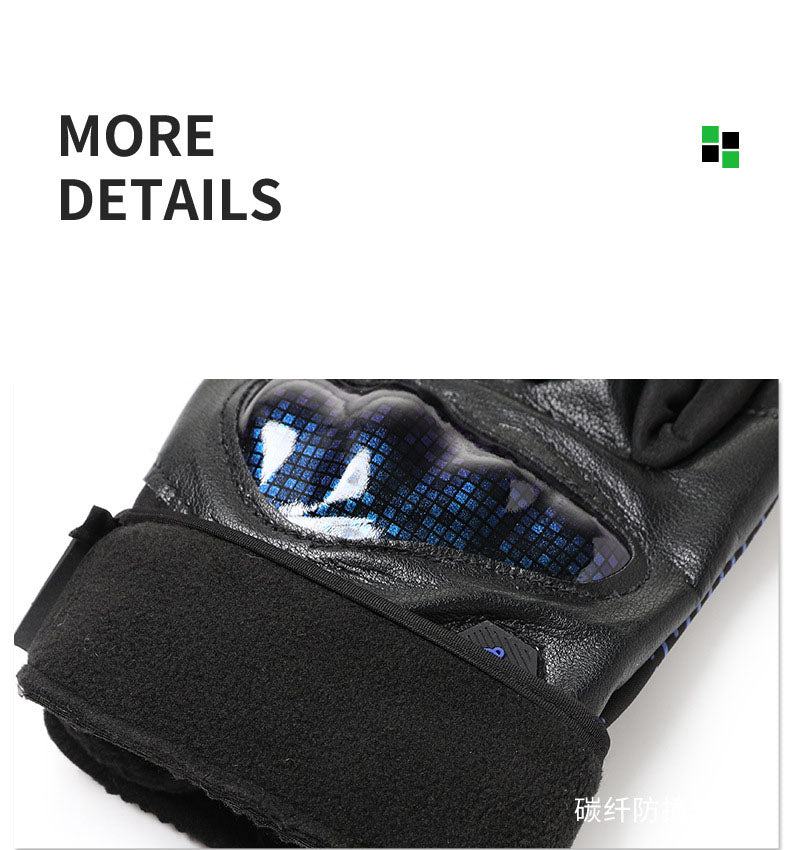 Motorcycle gloves for men riding off-road racing, anti fall and anti slip hard shell with plush thin design, warm touch screen
