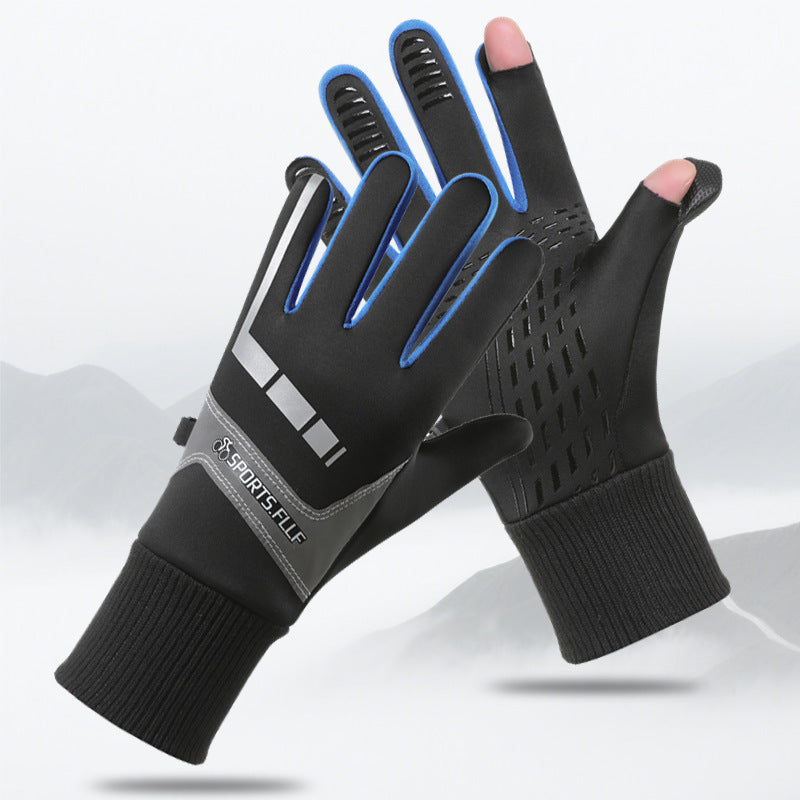 Riding gloves for bicycles, motorcycles, and long fingers, suitable for both men and women in spring, autumn, and winter, with anti slip touch screens