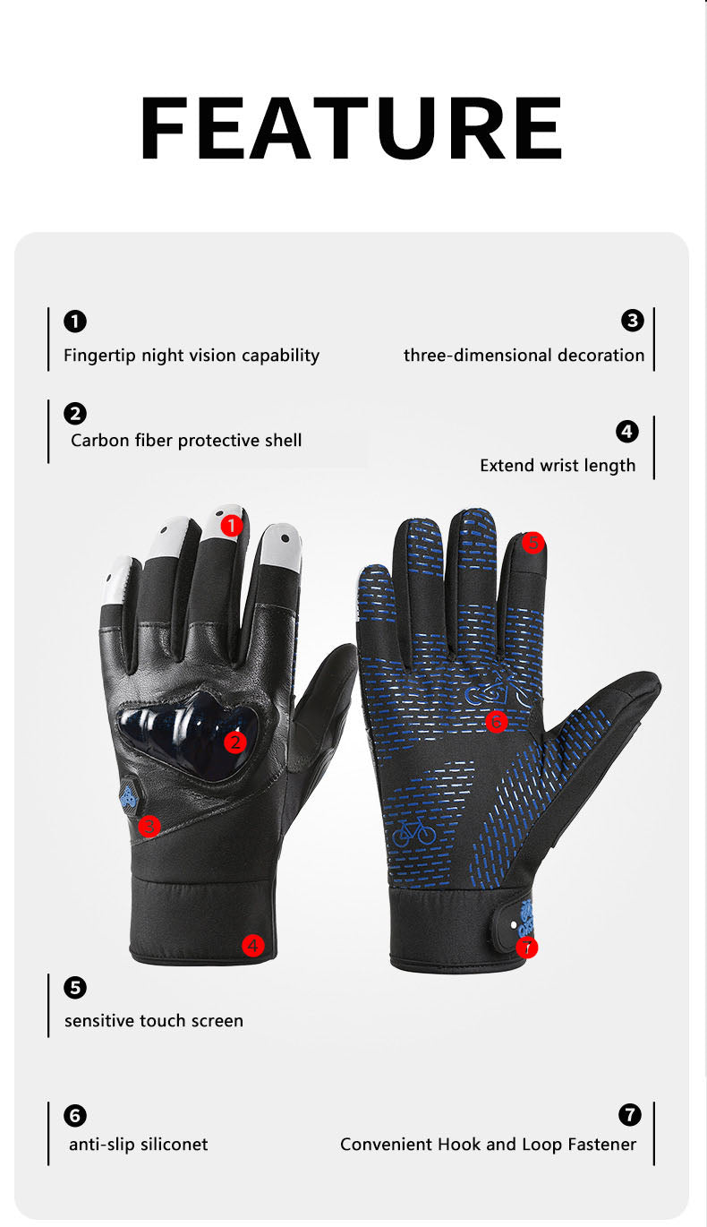 Motorcycle gloves for men riding off-road racing, anti fall and anti slip hard shell with plush thin design, warm touch screen