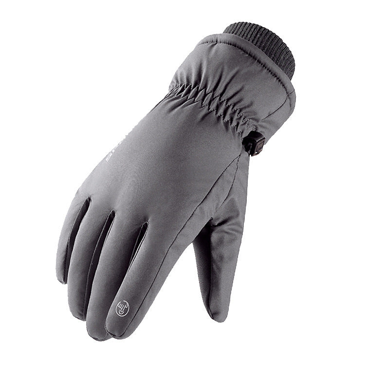 Autumn and winter warm gloves for men and women, touch screen, outdoor cycling, anti slip, windproof, waterproof, and cold proof, with thickened velvet riding gloves
