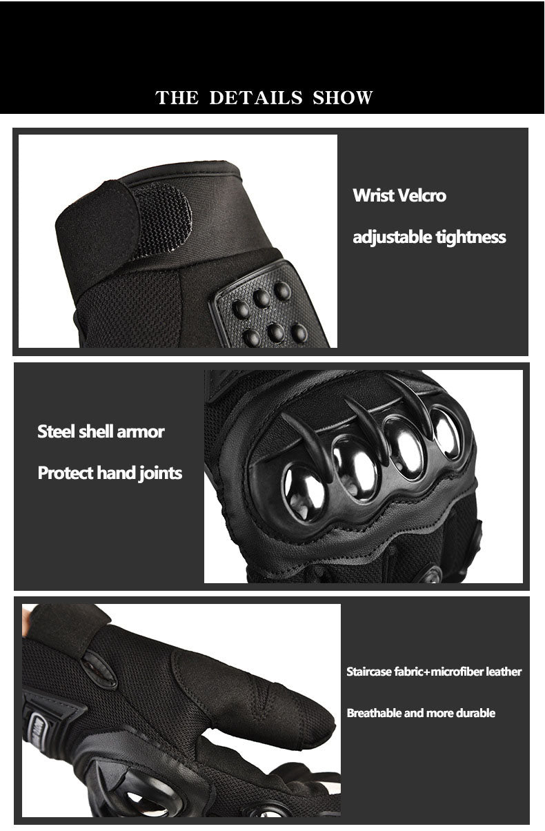 Hard shell long finger short sports gloves for men and women, outdoor cycling, motorcycle, off-road fitness, sports tactical gloves