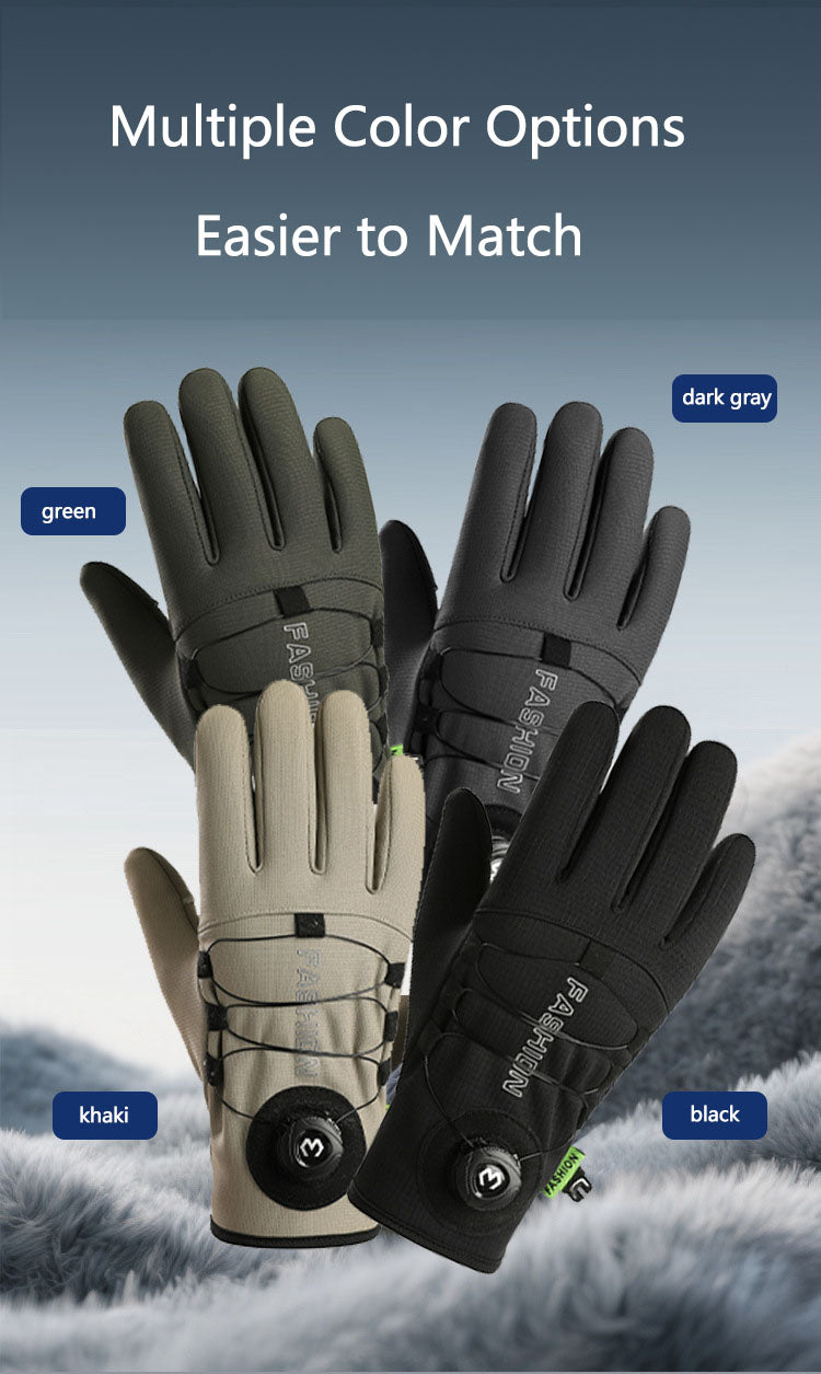 Men's Winter Cycling Gloves - Waterproof, Warm, Fleece-Lined, Touchscreen-Compatible, Windproof for Motorcycle, Fitness  Outdoor Activities