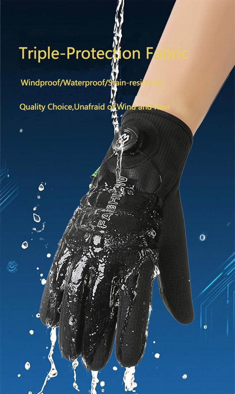 Men's Winter Cycling Gloves - Waterproof, Warm, Fleece-Lined, Touchscreen-Compatible, Windproof for Motorcycle, Fitness  Outdoor Activities