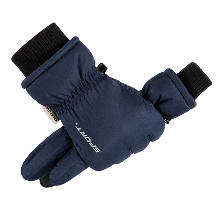 Autumn and winter warm gloves for men and women, touch screen, outdoor cycling, anti slip, windproof, waterproof, and cold proof, with thickened velvet riding gloves