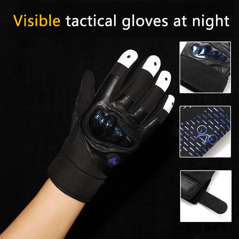 Motorcycle gloves for men riding off-road racing, anti fall and anti slip hard shell with plush thin design, warm touch screen