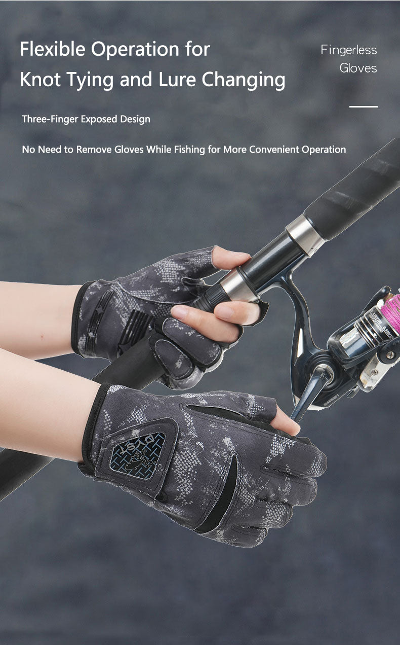 New Style Summer Fishing Gloves: Thin, Outdoor Angling-Ready, Breathable & Cool, Anti-Slip Palm, Sun-Protective & Wear-Resistant, Unisex, Three-Finger Exposed