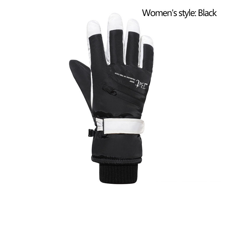 Ski gloves for men and women in winter, with thick velvet, anti splash, anti slip, touch screen, outdoor cycling, cold and warm gloves