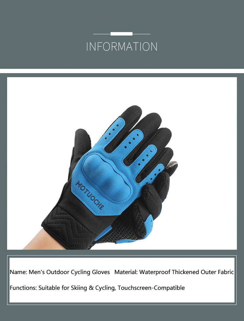 Cycling gloves, men's autumn and winter motorcycle gloves, anti slip off-road riding gloves, touch screen gloves, full finger racing gloves