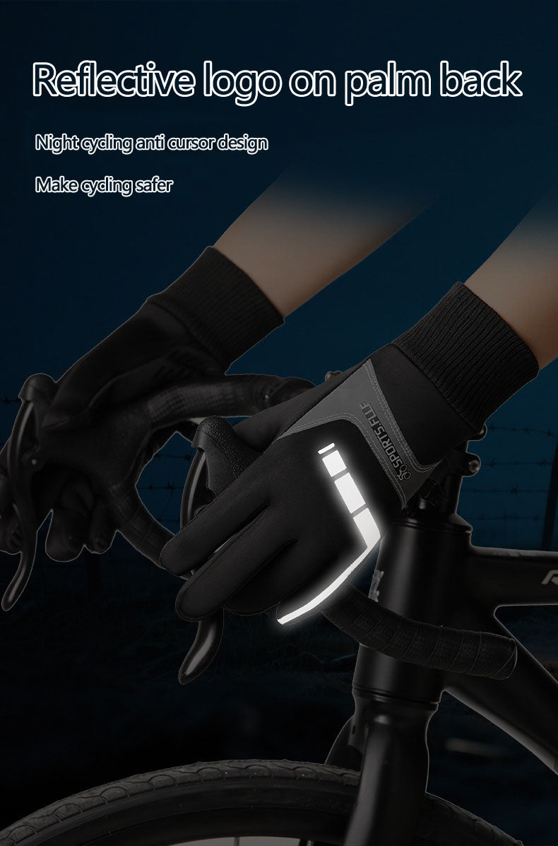 Riding gloves for bicycles, motorcycles, and long fingers, suitable for both men and women in spring, autumn, and winter, with anti slip touch screens