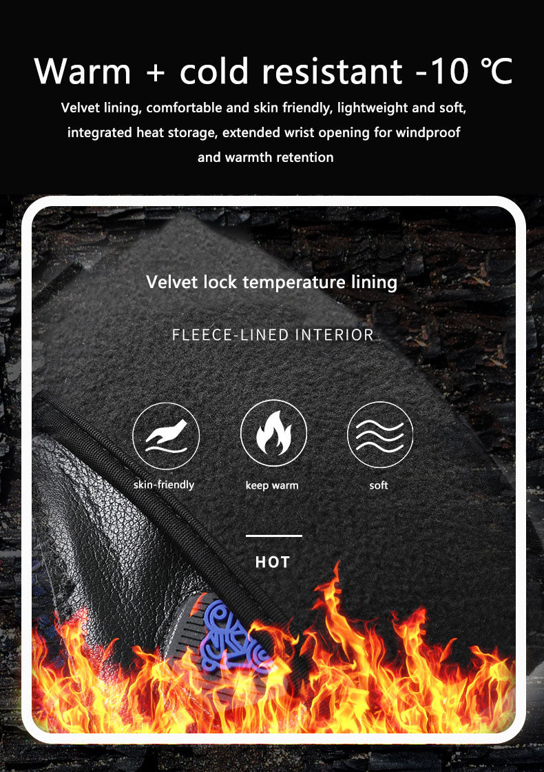 Motorcycle gloves for men riding off-road racing, anti fall and anti slip hard shell with plush thin design, warm touch screen