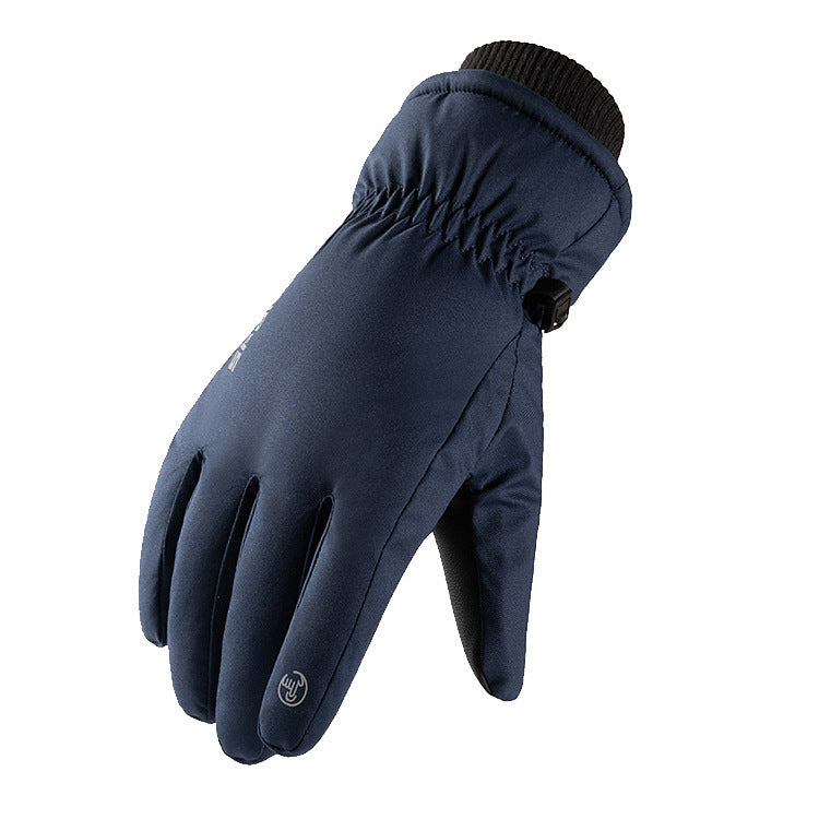 Autumn and winter warm gloves for men and women, touch screen, outdoor cycling, anti slip, windproof, waterproof, and cold proof, with thickened velvet riding gloves