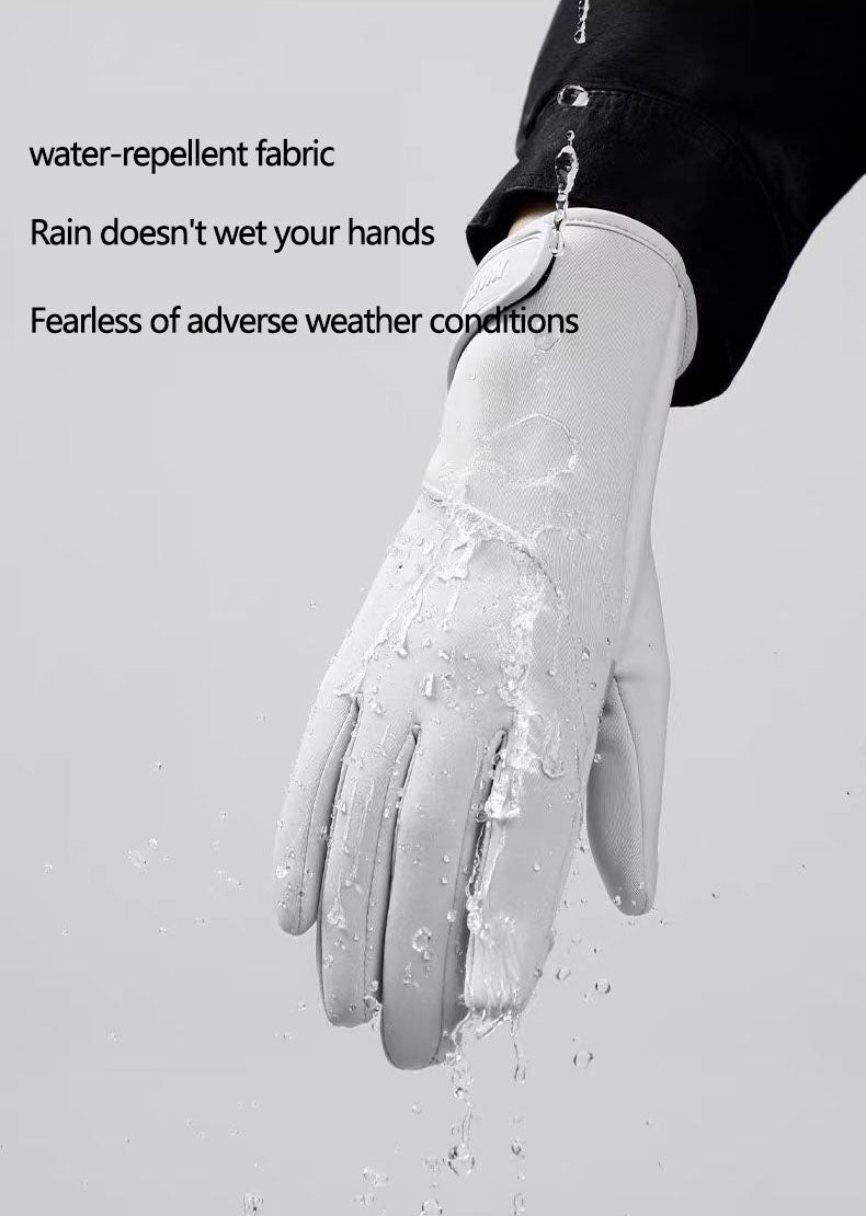 Winter warm gloves for women cycling, windproof touch screen, anti slip, shaping and slimming, thin and fluffy glove