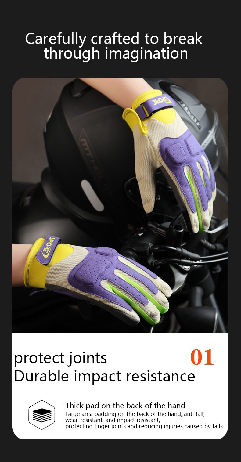 Riding macaron motorcycle gloves, summer men's sun protection, female knight's contrasting color, thin anti slip and wear-resistant motorcycle gloves