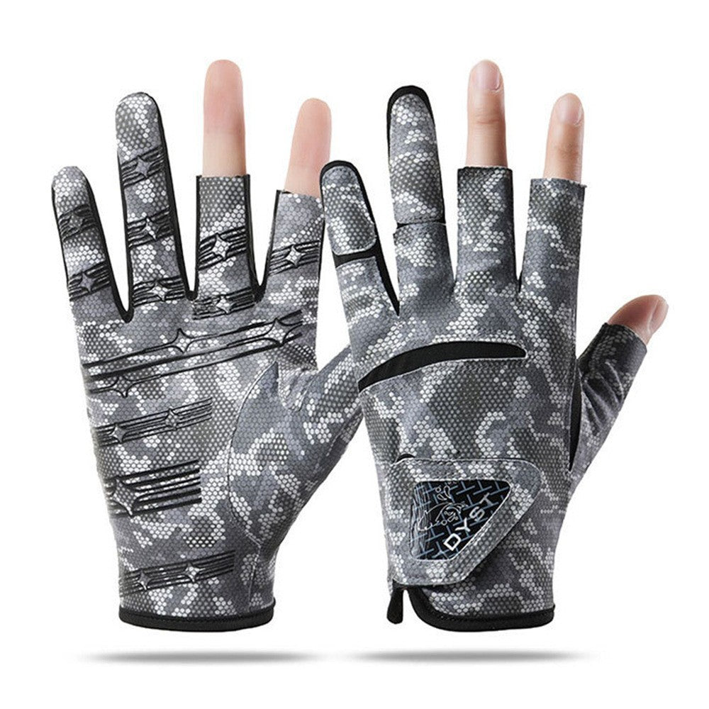 New Style Summer Fishing Gloves: Thin, Outdoor Angling-Ready, Breathable & Cool, Anti-Slip Palm, Sun-Protective & Wear-Resistant, Unisex, Three-Finger Exposed