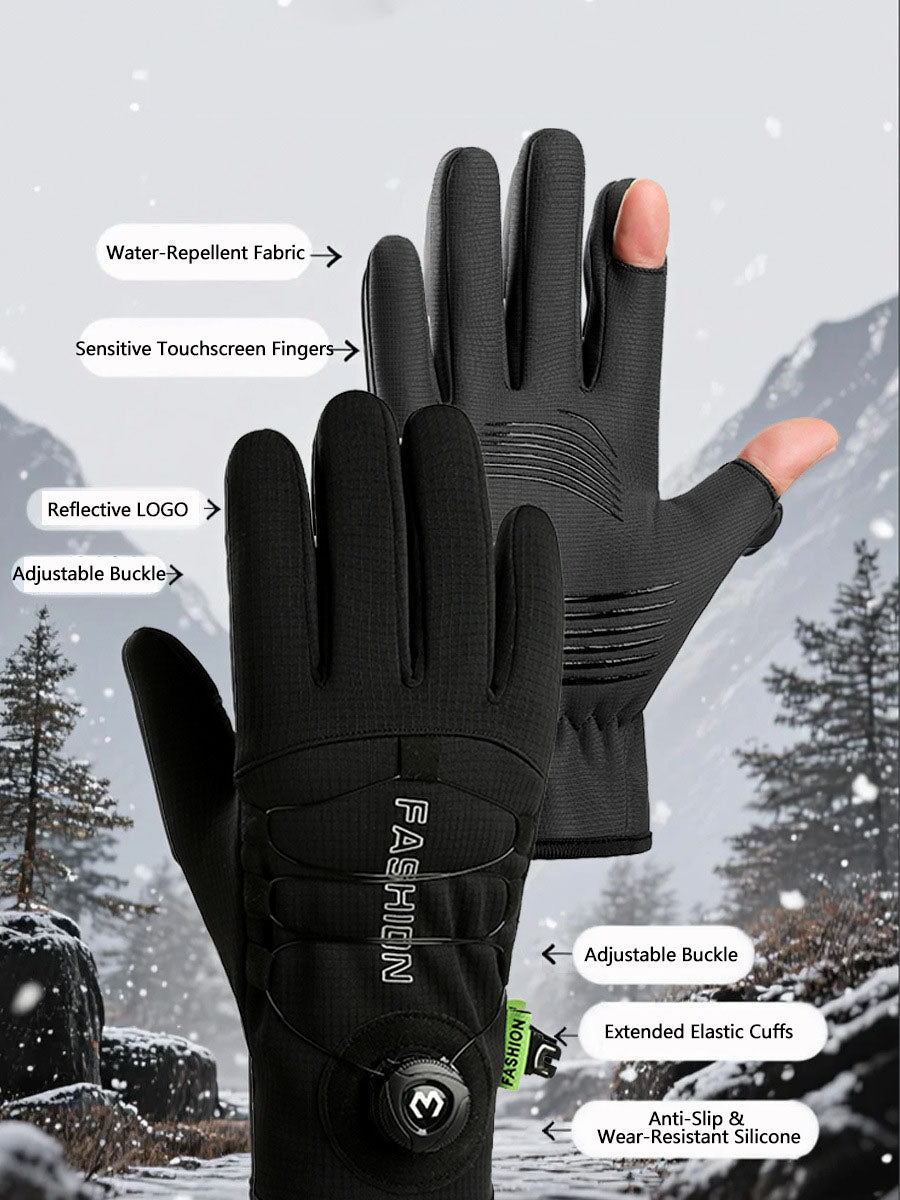 Men's Winter Cycling Gloves - Waterproof, Warm, Fleece-Lined, Touchscreen-Compatible, Windproof for Motorcycle, Fitness  Outdoor Activities