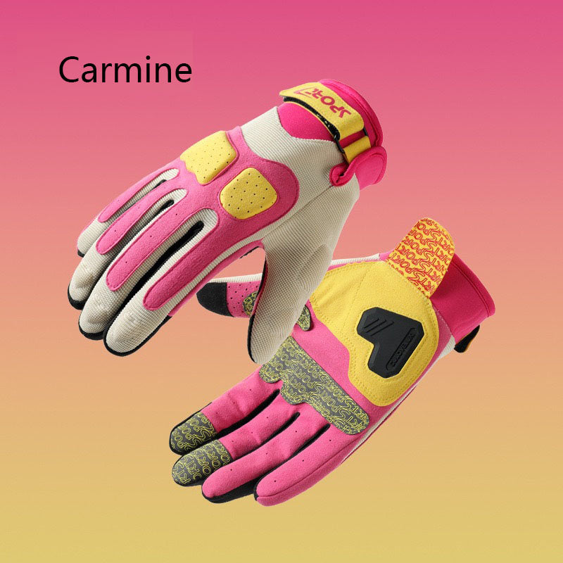 Riding macaron motorcycle gloves, summer men's sun protection, female knight's contrasting color, thin anti slip and wear-resistant motorcycle gloves