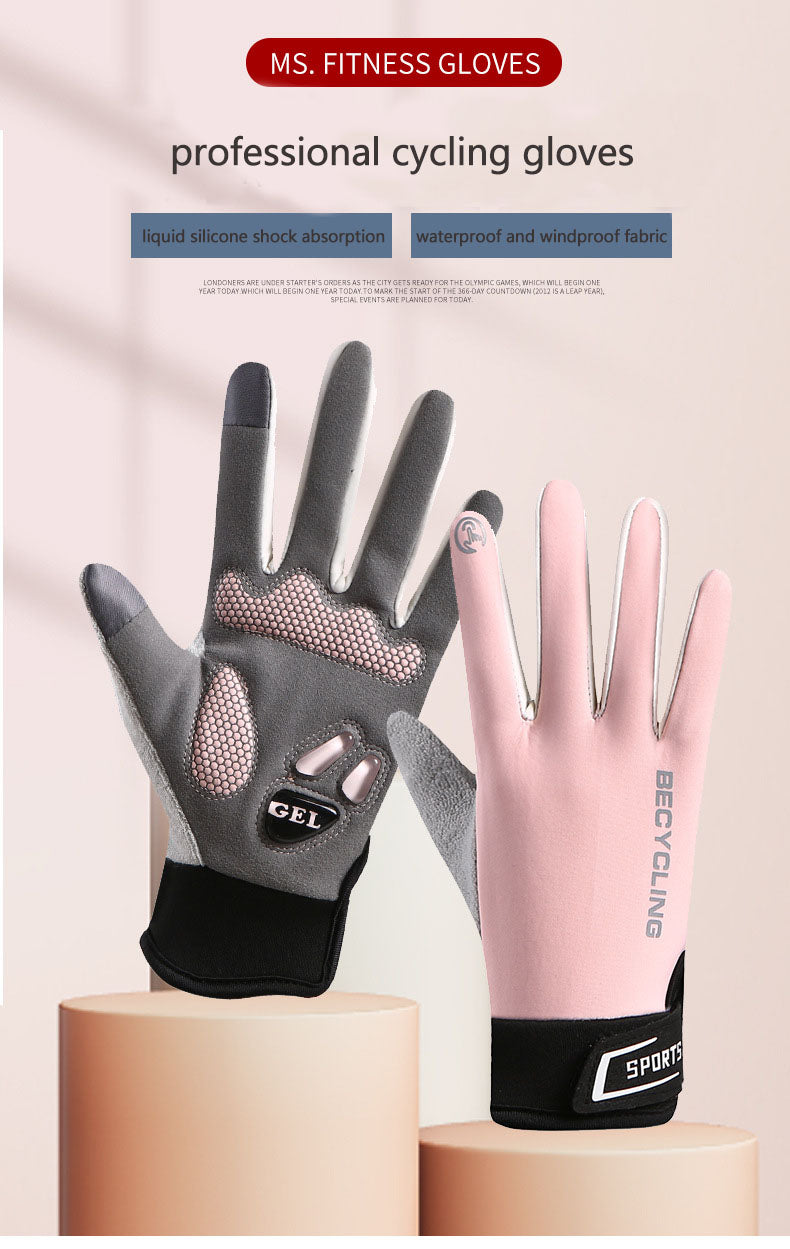 Cycling gloves, men's autumn and winter motorcycle gloves, anti slip off-road riding gloves, touch screen gloves, full finger racing gloves