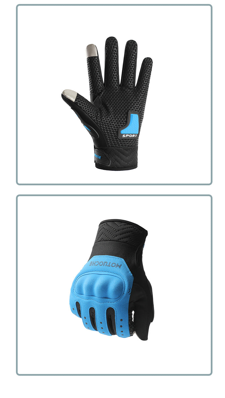 Cycling gloves, men's autumn and winter motorcycle gloves, anti slip off-road riding gloves, touch screen gloves, full finger racing gloves