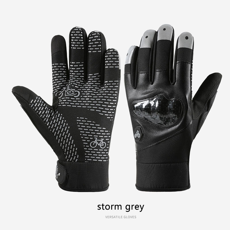Motorcycle gloves for men riding off-road racing, anti fall and anti slip hard shell with plush thin design, warm touch screen