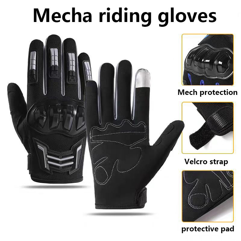 Riding gloves, outdoor sports training, hiking, breathable motorcycle protection, full finger anti-skid touch screen, wear-resistant and shock-absorbing