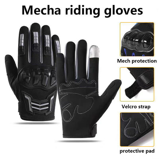 Riding gloves, outdoor sports training, hiking, breathable motorcycle protection, full finger anti-skid touch screen, wear-resistant and shock-absorbing