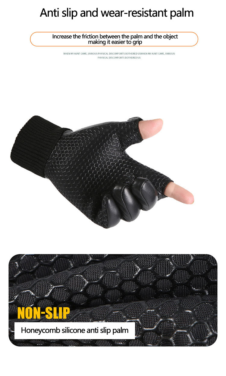 PU men's velvet warm outdoor gloves touch screen gloves windproof and waterproof gloves